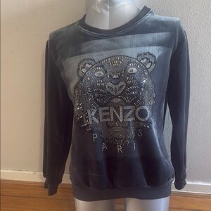 Kenzo Black and Gray Embellished Sweatshirt